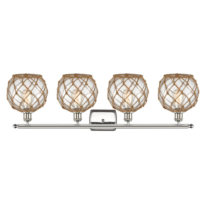 Innovations Ballston 516-4W-PN-G122-8RB Bath Vanity Light 36 in. wide - Polished Nickel
