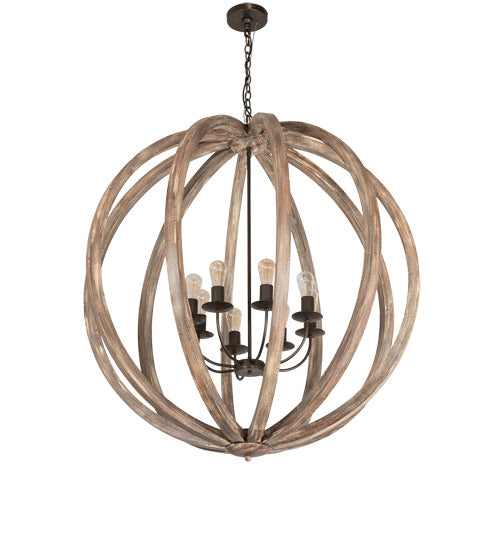 Meyda Tiffany Woodward 218452 Pendant Light - Bronze, Natural Wood
