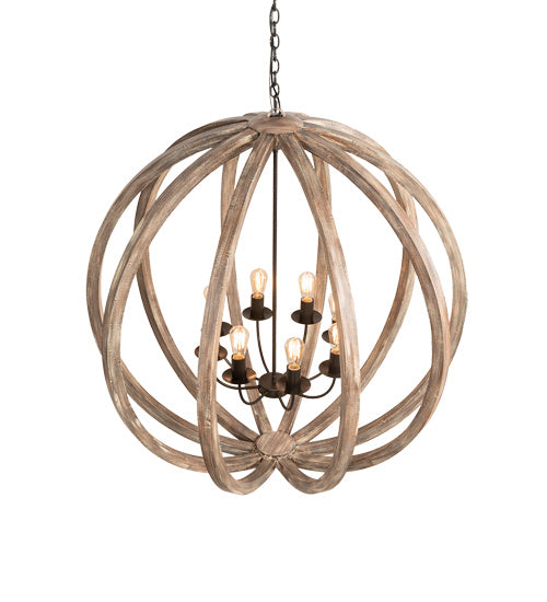 Meyda Tiffany Woodward 218452 Pendant Light - Bronze, Natural Wood