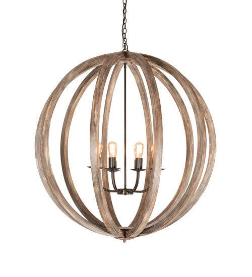Meyda Tiffany Woodward 218452 Pendant Light - Bronze, Natural Wood