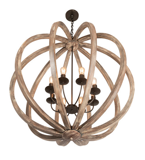 Meyda Tiffany Woodward 218452 Pendant Light - Bronze, Natural Wood