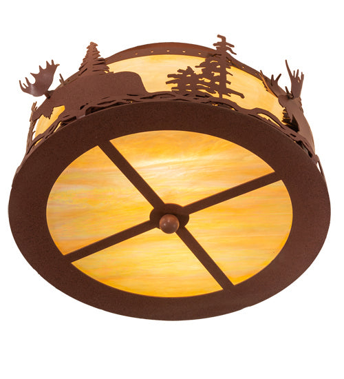 Meyda Tiffany Moose At Dusk 219213 Ceiling Light - Rust