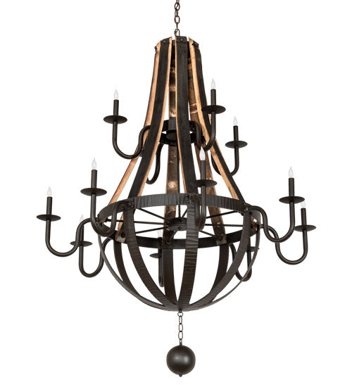 Meyda Tiffany Barrel Stave 219497 Chandelier Light - Natural Wood,Oil Rubbed Bronze