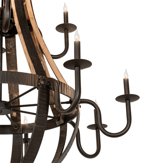 Meyda Tiffany Barrel Stave 219497 Chandelier Light - Natural Wood,Oil Rubbed Bronze