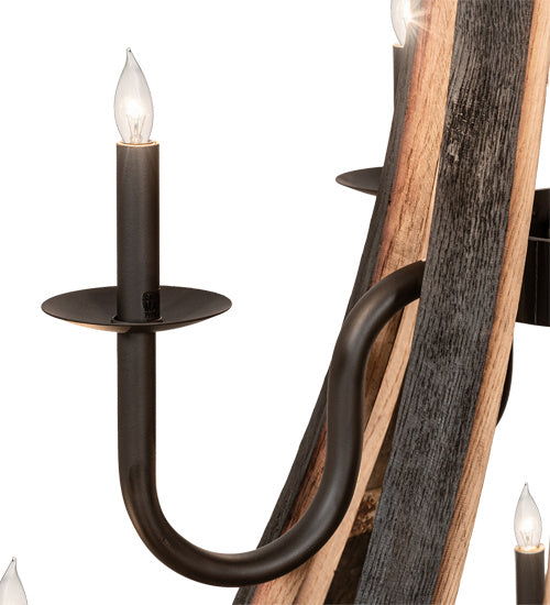 Meyda Tiffany Barrel Stave 219497 Chandelier Light - Natural Wood,Oil Rubbed Bronze