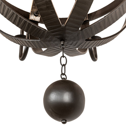 Meyda Tiffany Barrel Stave 219497 Chandelier Light - Natural Wood,Oil Rubbed Bronze