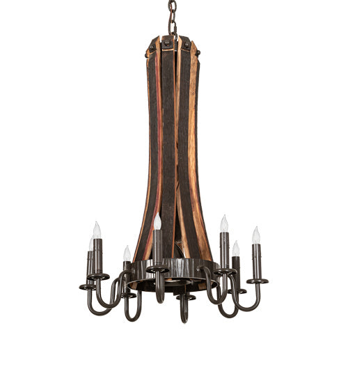 Meyda Tiffany Barrel Stave 219855 Chandelier Light - Natural Wood,Timeless Bronze