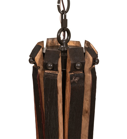 Meyda Tiffany Barrel Stave 219855 Chandelier Light - Natural Wood,Timeless Bronze