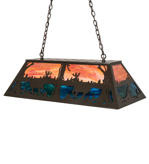 Meyda Tiffany Deer At Lake 219886 Pendant Light - Timeless Bronze