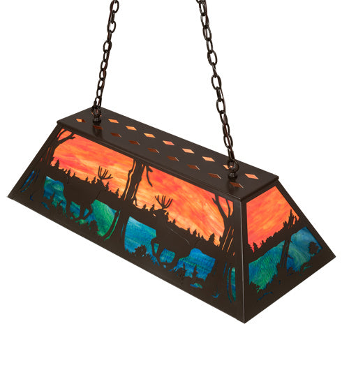 Meyda Tiffany Deer At Lake 219886 Pendant Light - Timeless Bronze