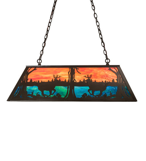 Meyda Tiffany Deer At Lake 219886 Pendant Light - Timeless Bronze
