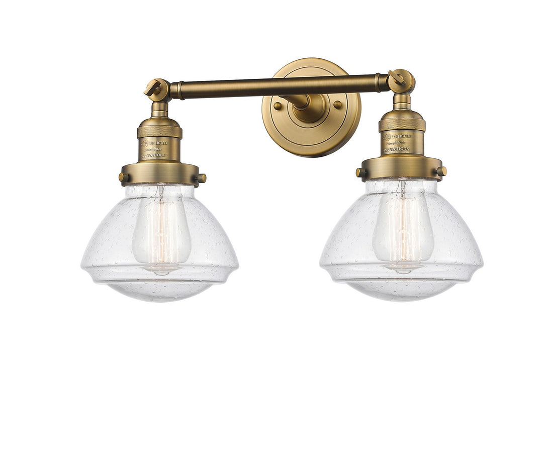 Innovations Franklin Restoration 208-BB-G324 Bath Vanity Light 18 in. wide - Brushed Brass
