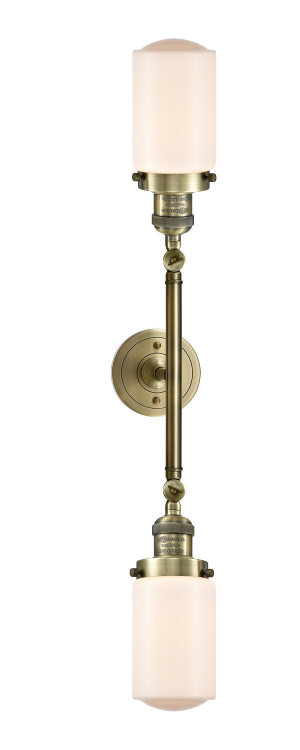 Innovations Franklin Restoration 208L-AB-G311 Bath Vanity Light 5 in. wide - Antique Brass