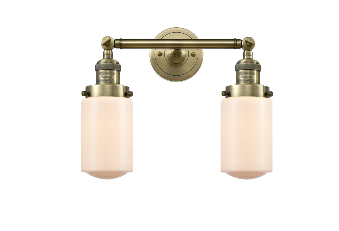 Innovations Franklin Restoration 208L-AB-G311 Bath Vanity Light 5 in. wide - Antique Brass