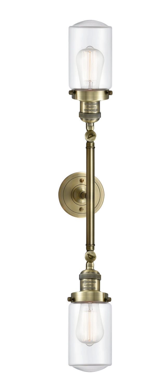 Innovations Franklin Restoration 208L-AB-G312 Bath Vanity Light 5 in. wide - Antique Brass