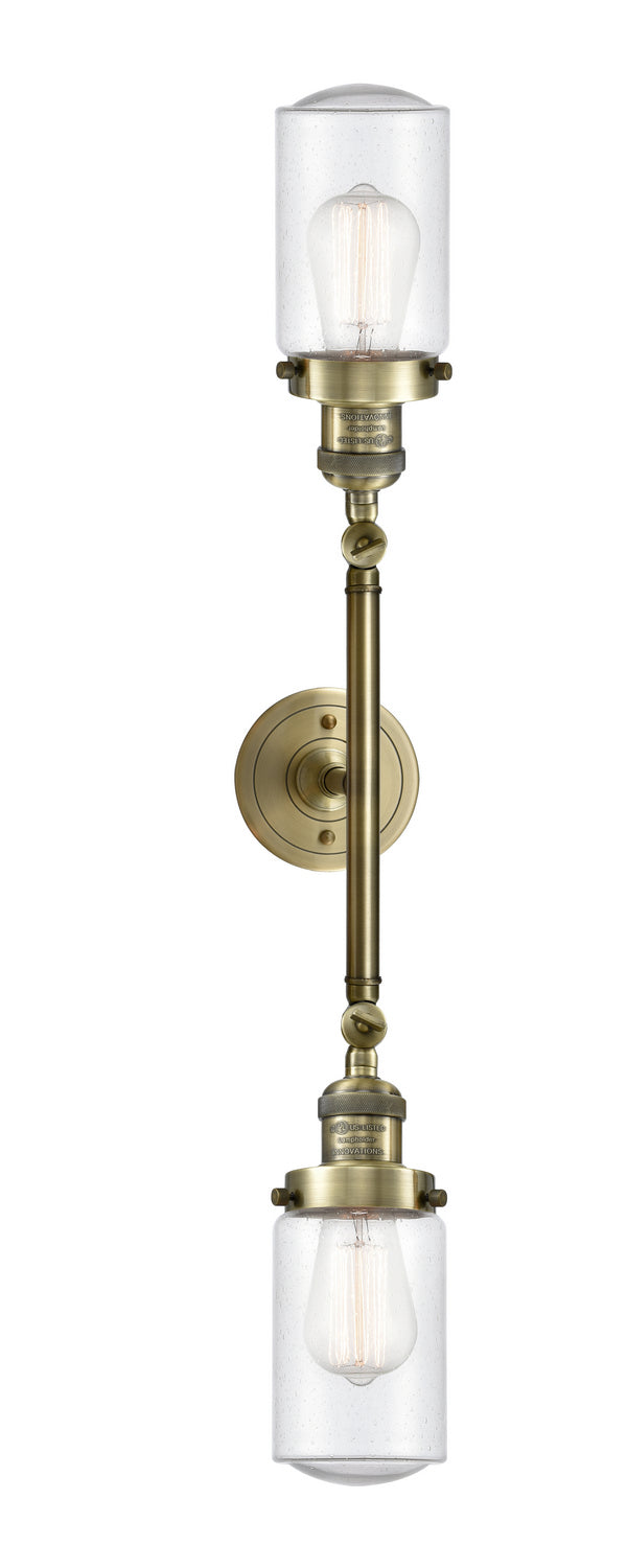 Innovations Franklin Restoration 208L-AB-G314 Bath Vanity Light 5 in. wide - Antique Brass