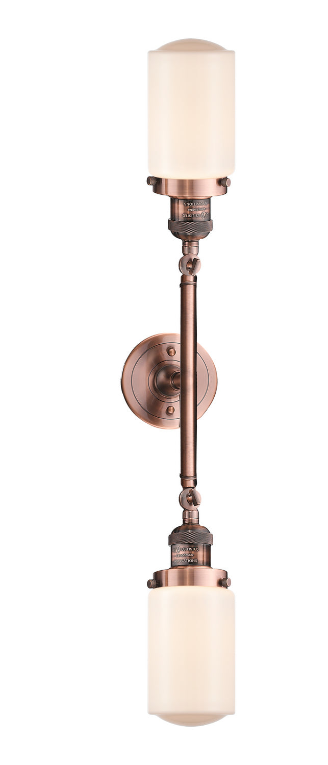 Innovations Franklin Restoration 208L-AC-G311 Bath Vanity Light 5 in. wide - Antique Copper