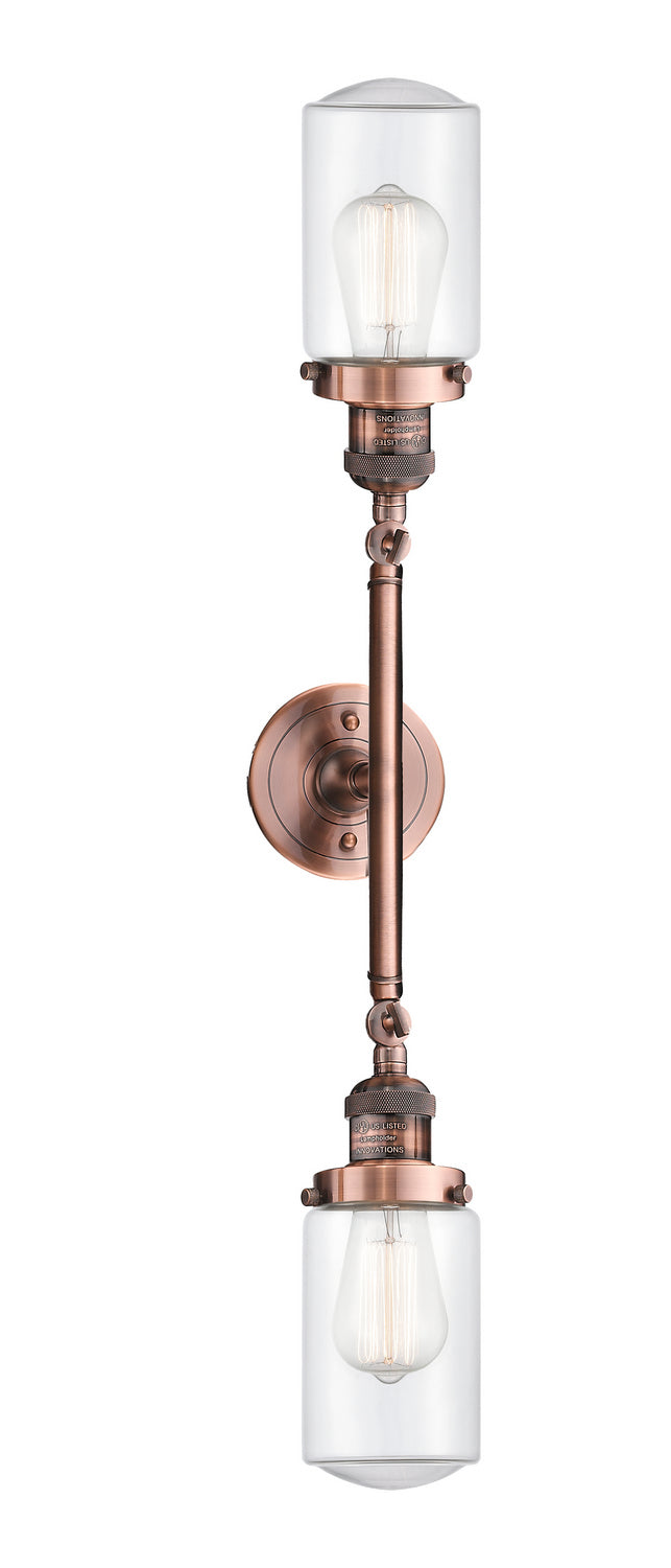 Innovations Franklin Restoration 208L-AC-G312 Bath Vanity Light 5 in. wide - Antique Copper