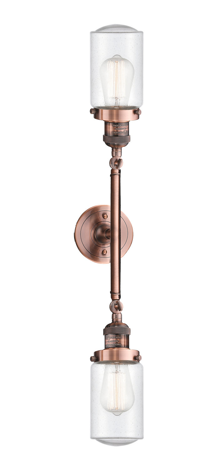 Innovations Franklin Restoration 208L-AC-G314-LED Bath Vanity Light 5 in. wide - Antique Copper
