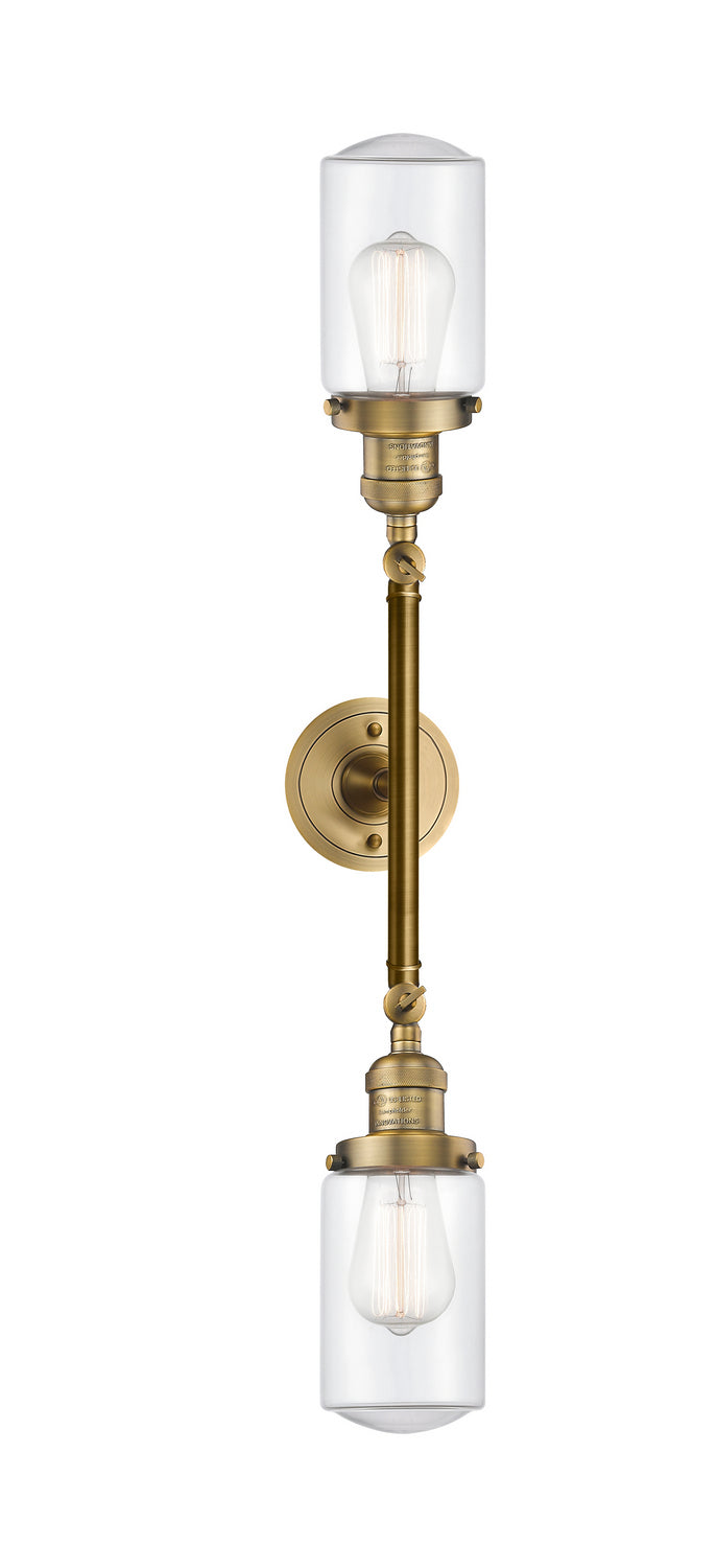 Innovations Franklin Restoration 208L-BB-G312 Bath Vanity Light 5 in. wide - Brushed Brass