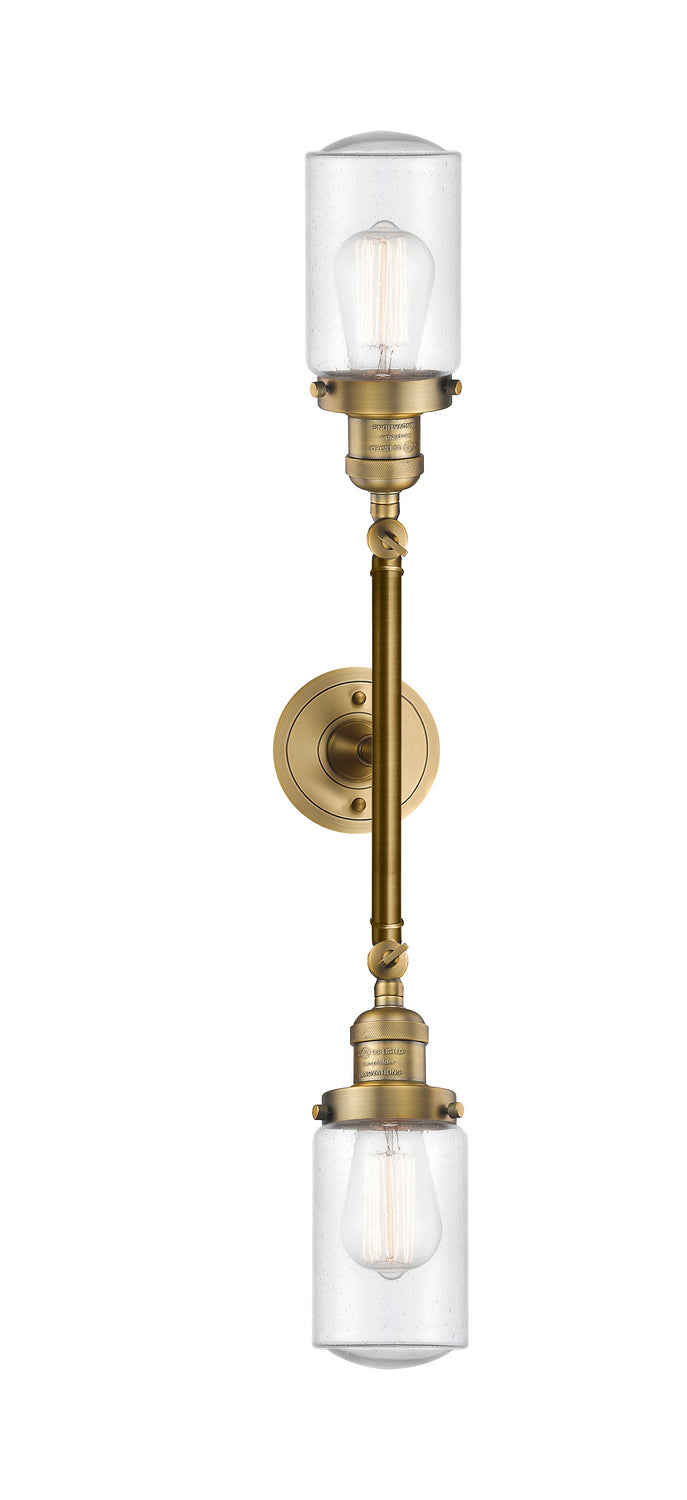 Innovations Franklin Restoration 208L-BB-G314 Bath Vanity Light 5 in. wide - Brushed Brass