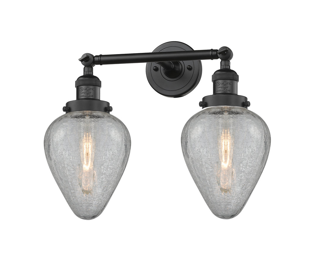 Innovations Franklin Restoration 208L-BK-G165-LED Bath Vanity Light 7 in. wide - Matte Black