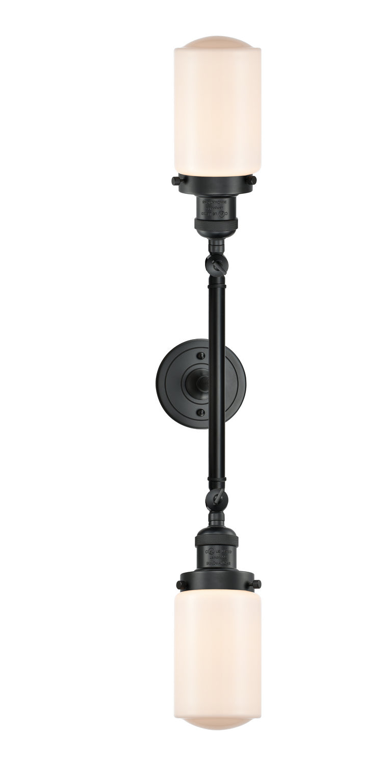 Innovations Franklin Restoration 208L-BK-G311 Bath Vanity Light 5 in. wide - Matte Black