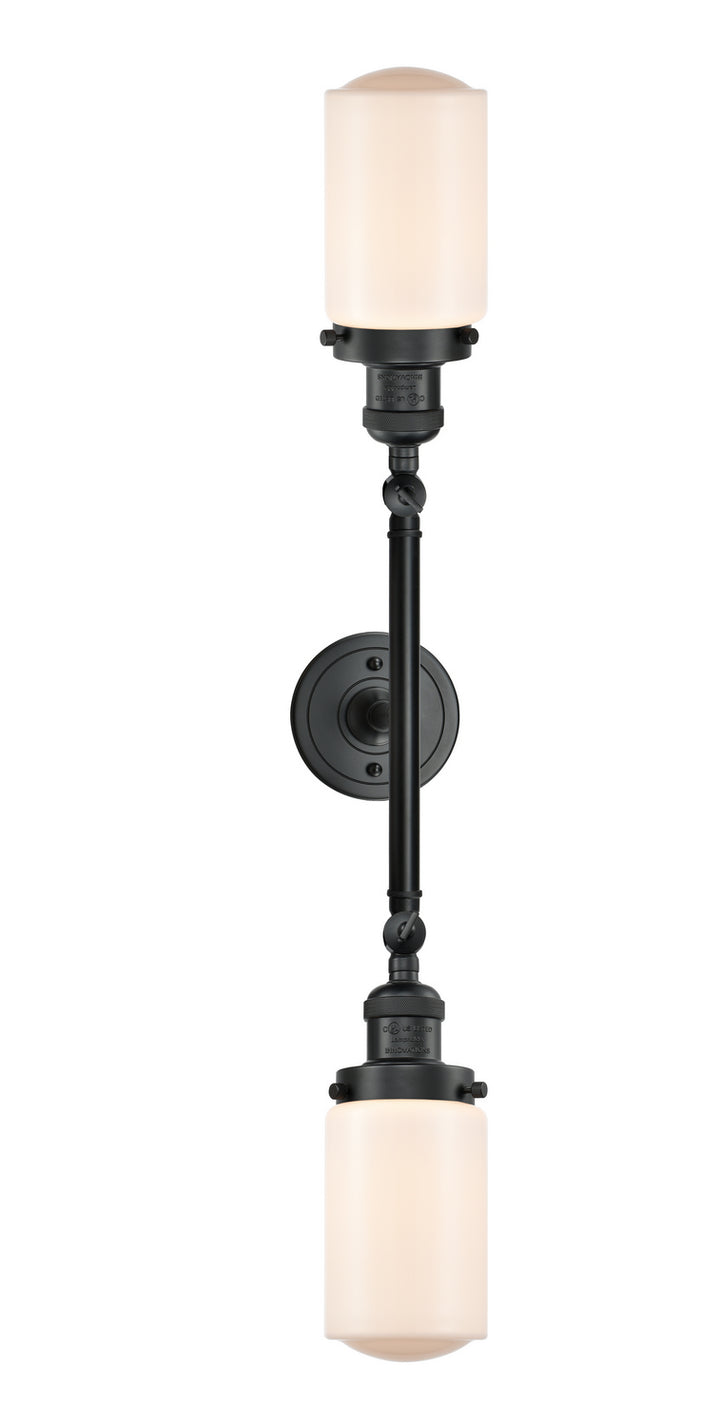 Innovations Franklin Restoration 208L-BK-G311-LED Bath Vanity Light 5 in. wide - Matte Black