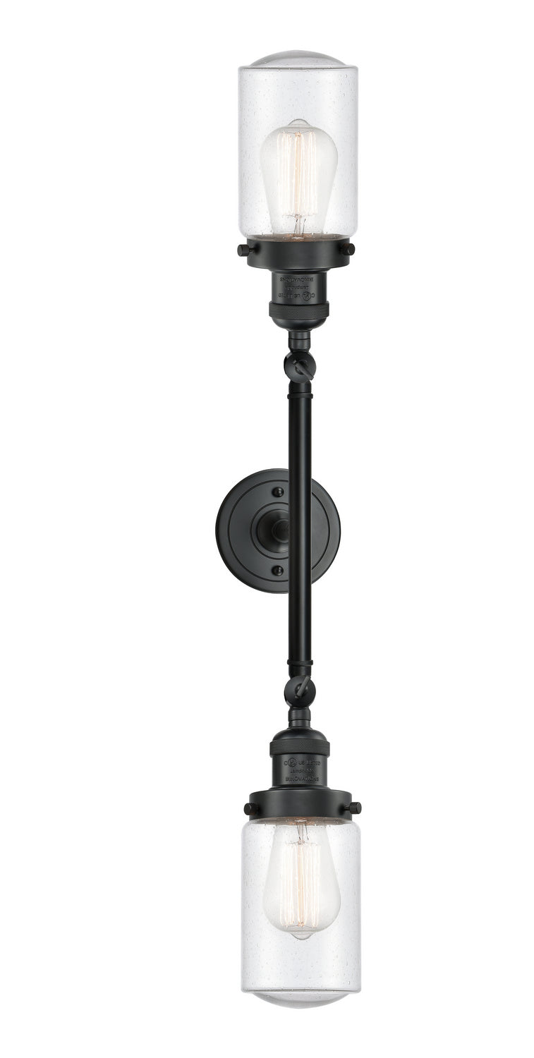 Innovations Franklin Restoration 208L-BK-G314 Bath Vanity Light 5 in. wide - Matte Black