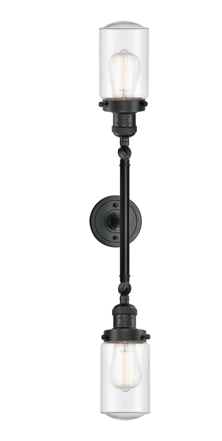 Innovations Franklin Restoration 208L-BK-G314 Bath Vanity Light 5 in. wide - Matte Black