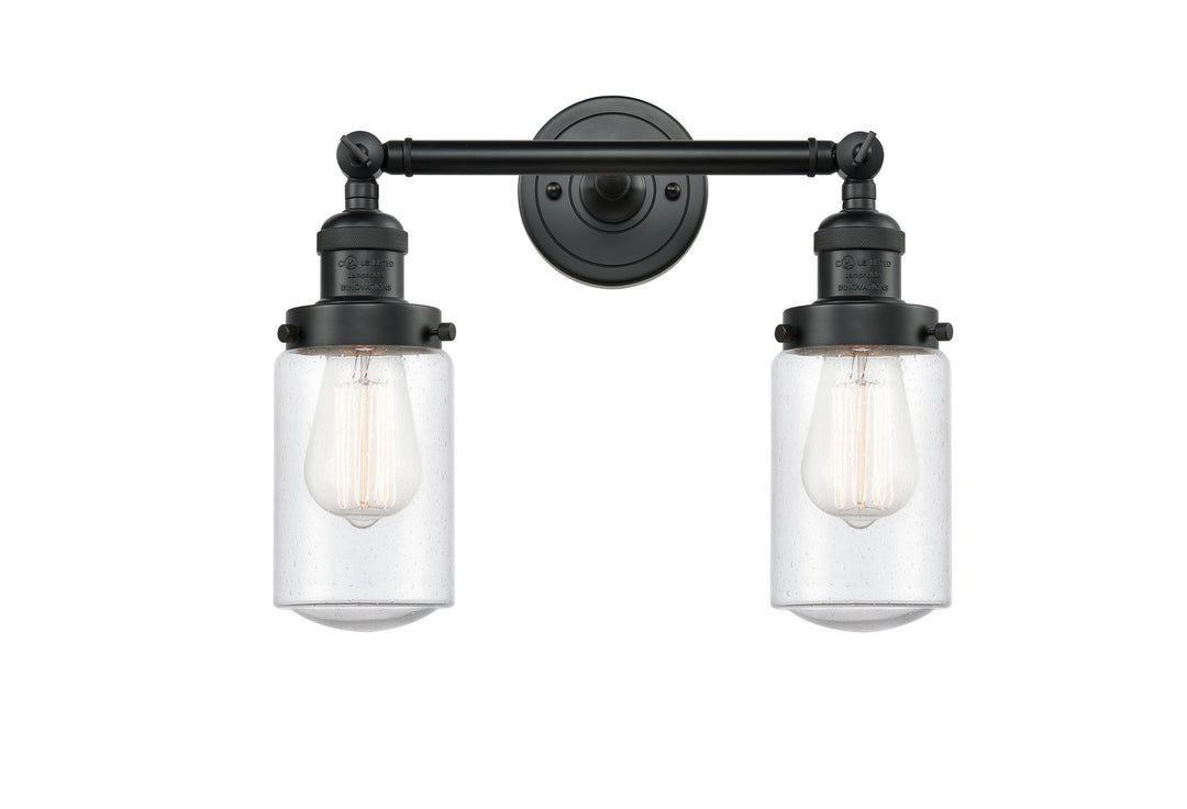 Innovations Franklin Restoration 208L-BK-G314-LED Bath Vanity Light 5 in. wide - Matte Black