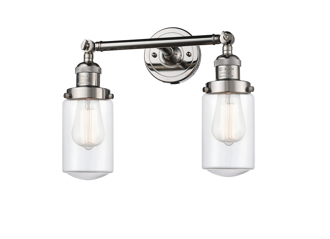 Innovations Franklin Restoration 208L-PN-G312 Bath Vanity Light 5 in. wide - Polished Nickel