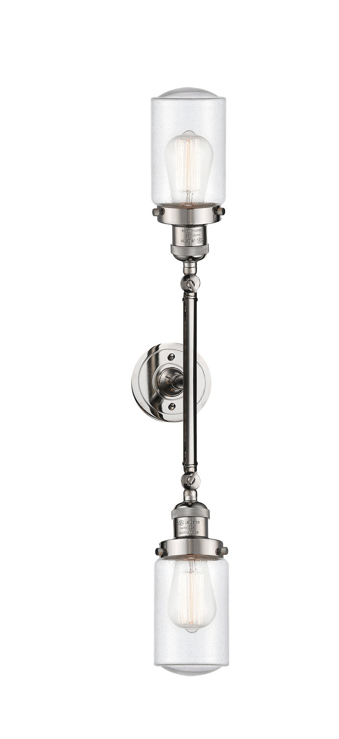 Innovations Franklin Restoration 208L-PN-G314 Bath Vanity Light 5 in. wide - Polished Nickel