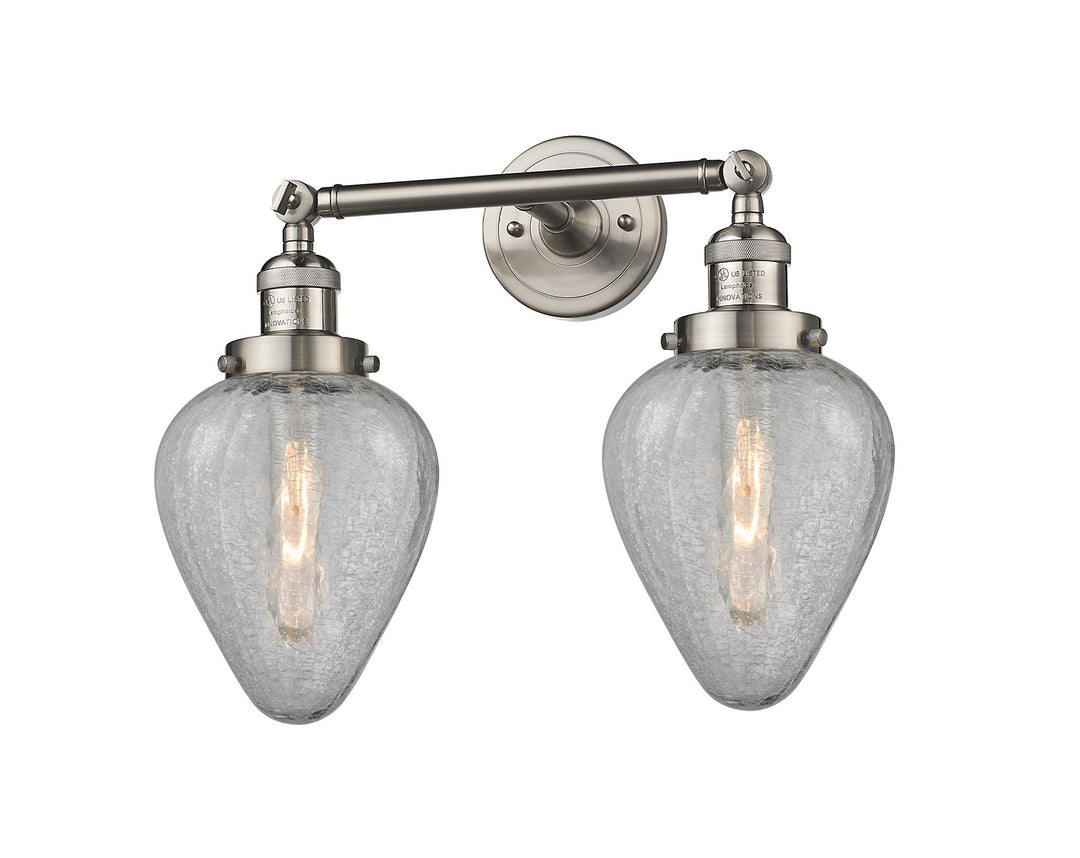 Innovations Franklin Restoration 208L-SN-G165-LED Bath Vanity Light 7 in. wide - Brushed Satin Nickel