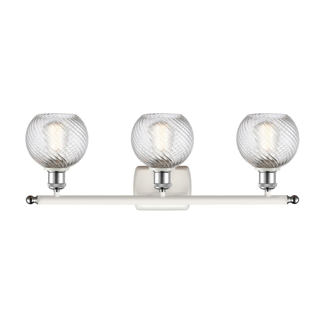 Innovations Ballston 516-3W-WPC-G1213-6-LED Bath Vanity Light 26 in. wide - White and Polished Chrome