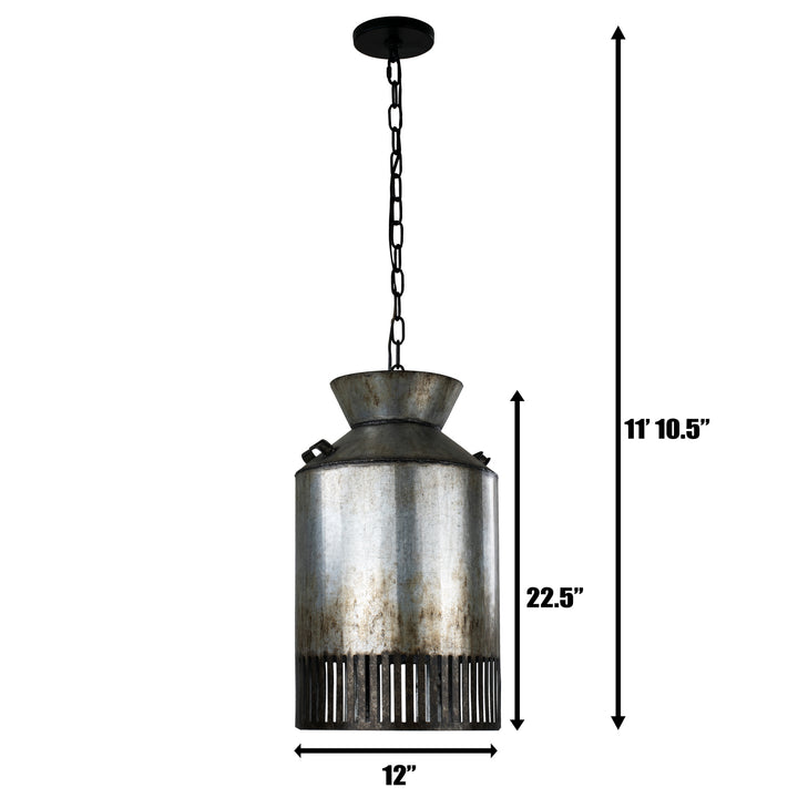 Varaluz Hickory Lane 335P01OG Pendant Light - Ombre Galvanized/Black