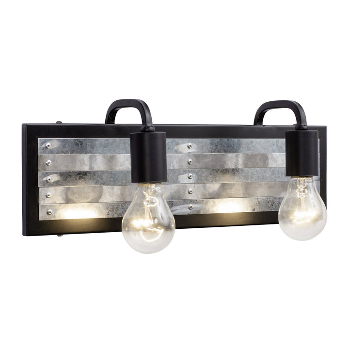 Varaluz Abbey Rose 336B02BL Bath Vanity Light 18 in. wide - Black/Galvanized