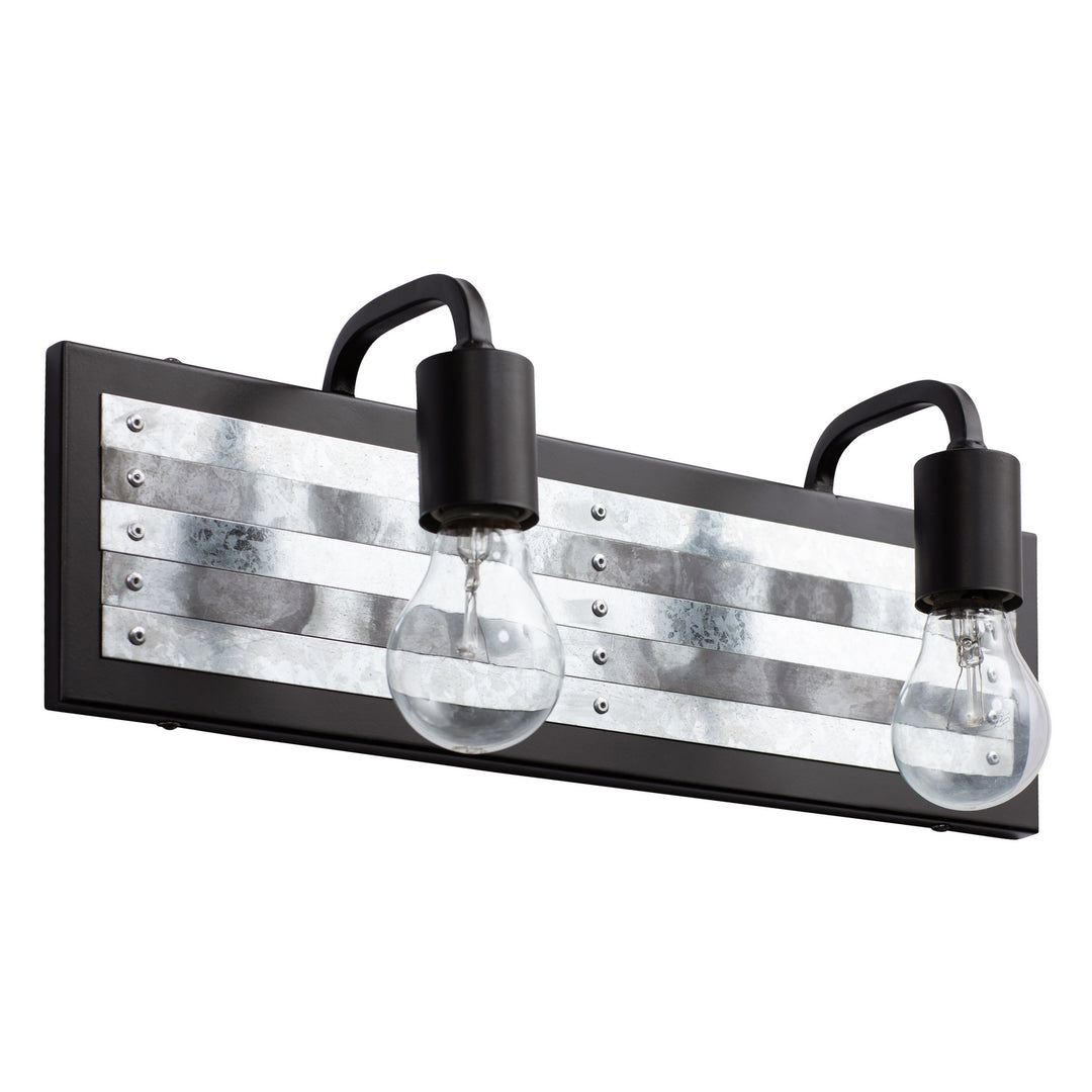 Varaluz Abbey Rose 336B02BL Bath Vanity Light 18 in. wide - Black/Galvanized