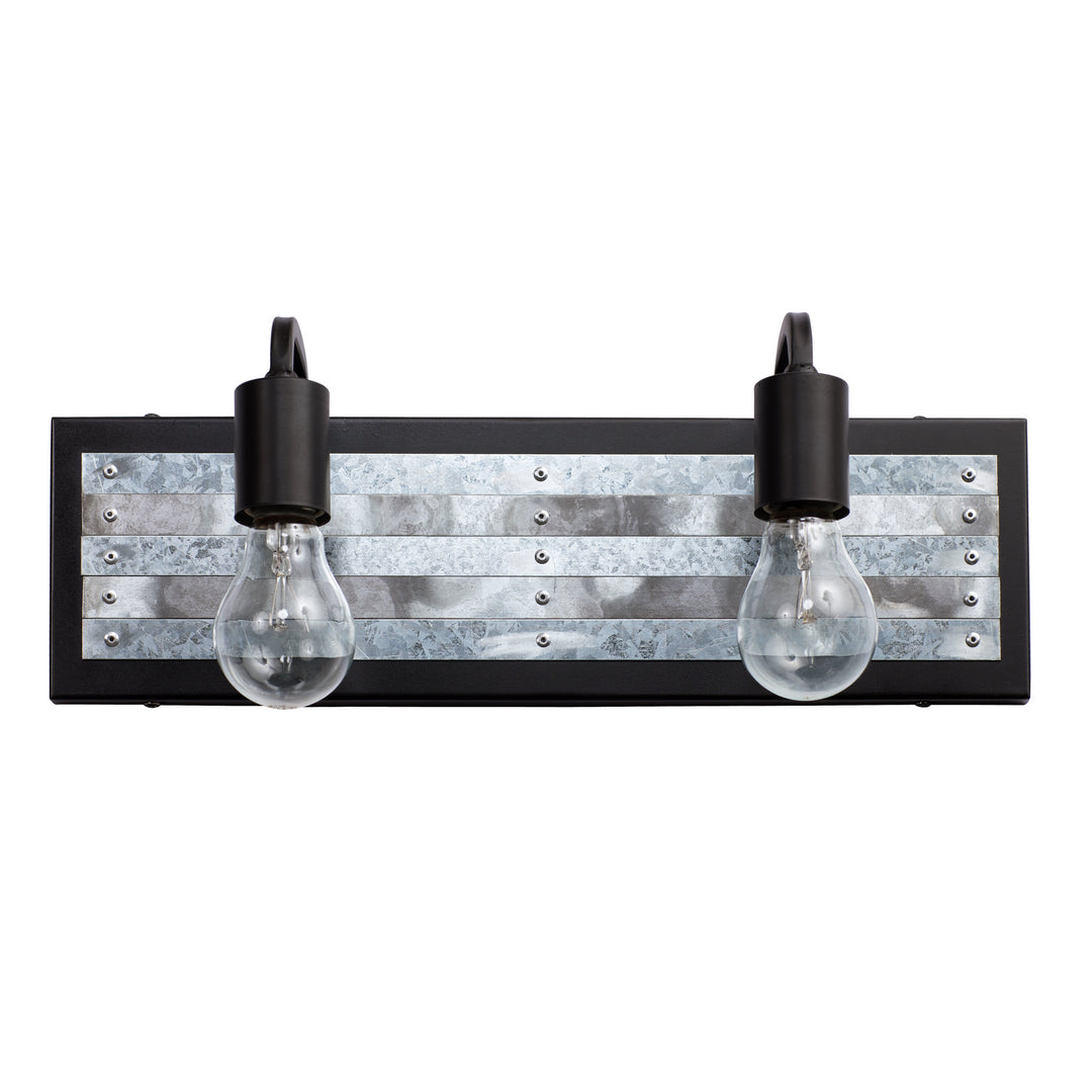 Varaluz Abbey Rose 336B02BL Bath Vanity Light 18 in. wide - Black/Galvanized