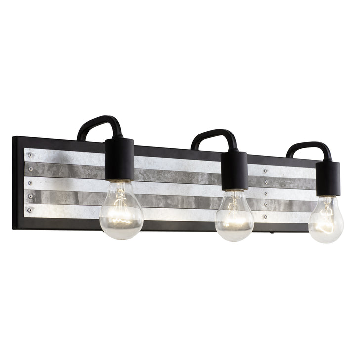 Varaluz Abbey Rose 336B03BL Bath Vanity Light 26 in. wide - Black/Galvanized