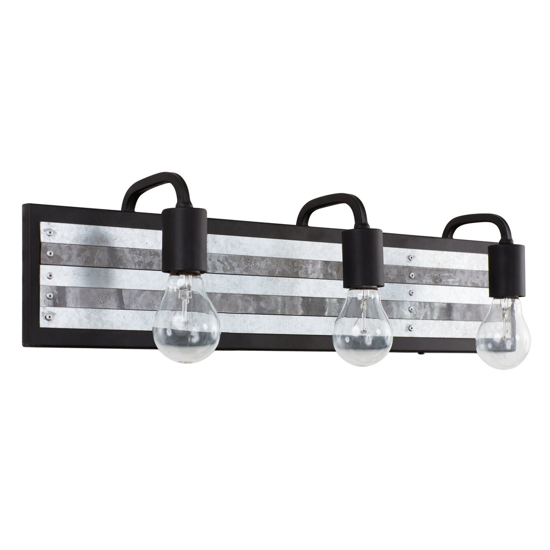Varaluz Abbey Rose 336B03BL Bath Vanity Light 26 in. wide - Black/Galvanized