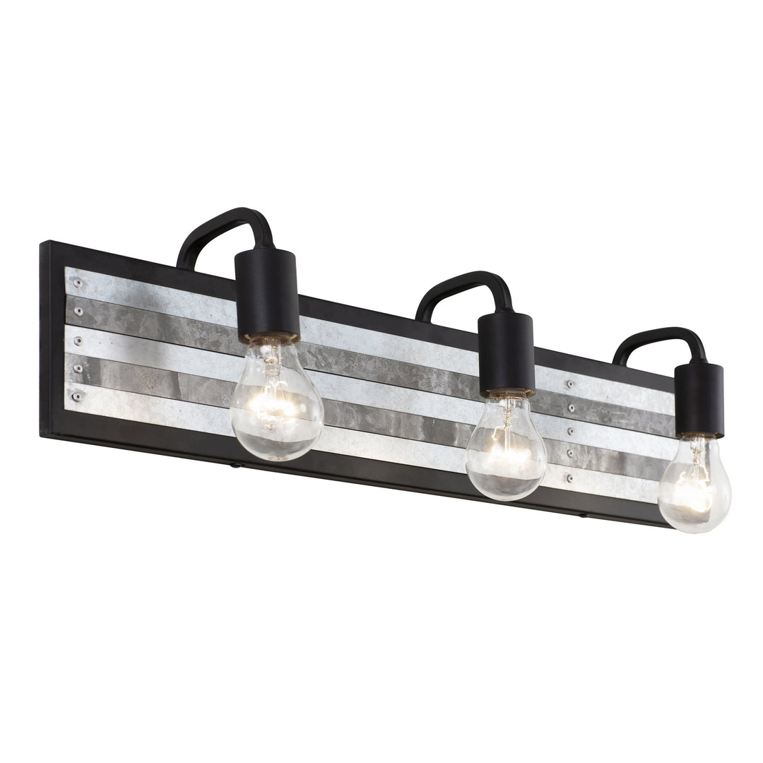 Varaluz Abbey Rose 336B03BL Bath Vanity Light 26 in. wide - Black/Galvanized