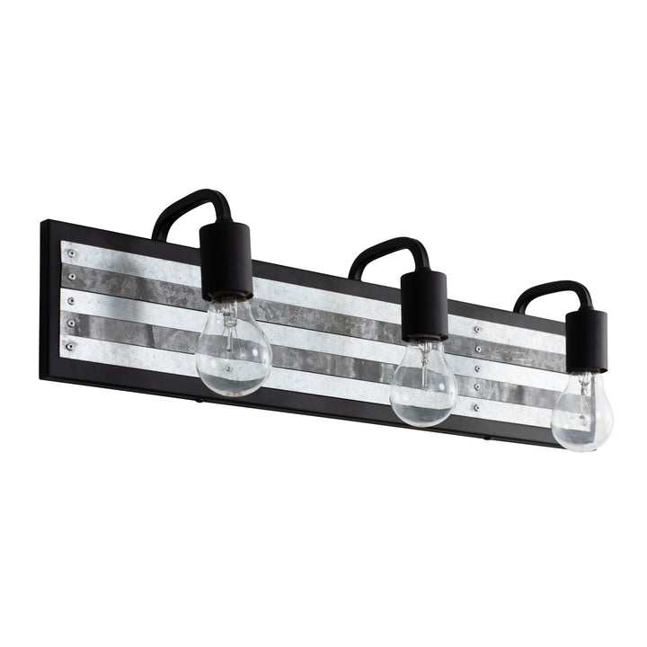 Varaluz Abbey Rose 336B03BL Bath Vanity Light 26 in. wide - Black/Galvanized