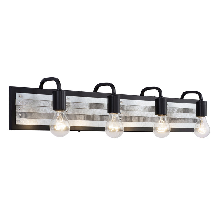 Varaluz Abbey Rose 336B04BL Bath Vanity Light 34 in. wide - Black/Galvanized