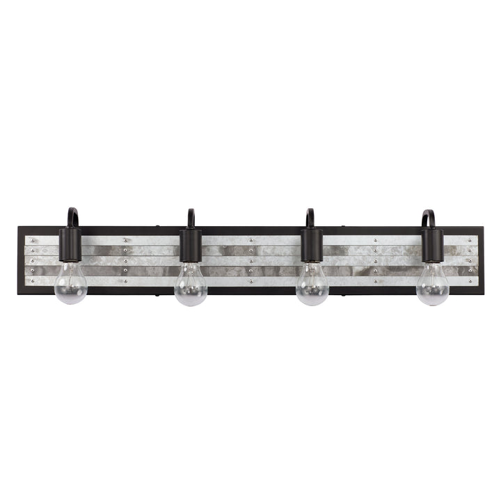 Varaluz Abbey Rose 336B04BL Bath Vanity Light 34 in. wide - Black/Galvanized