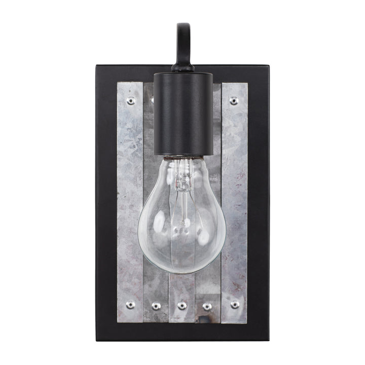 Varaluz Abbey Rose 336W01BL Wall Sconce Light - Black/Galvanized