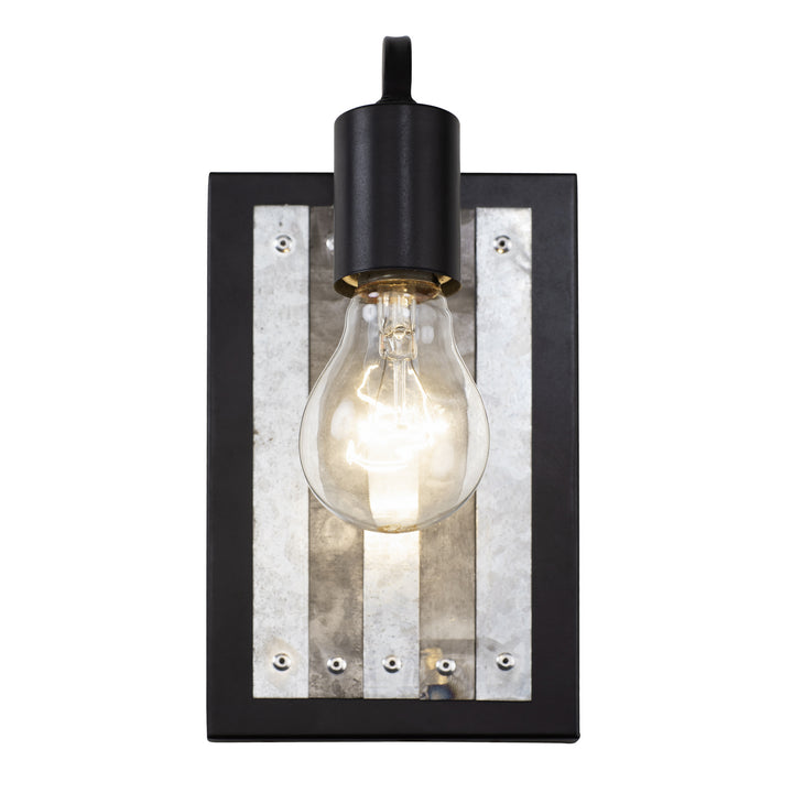 Varaluz Abbey Rose 336W01BL Wall Sconce Light - Black/Galvanized