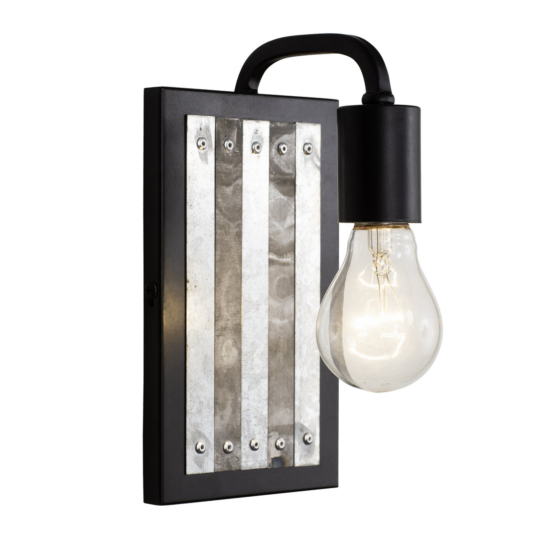 Varaluz Abbey Rose 336W01BL Wall Sconce Light - Black/Galvanized