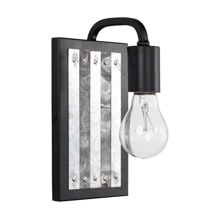 Varaluz Abbey Rose 336W01BL Wall Sconce Light - Black/Galvanized
