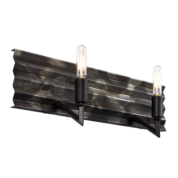 Varaluz Flynne 337B02 Bath Vanity Light 17 in. wide - Artistic Fired Steel